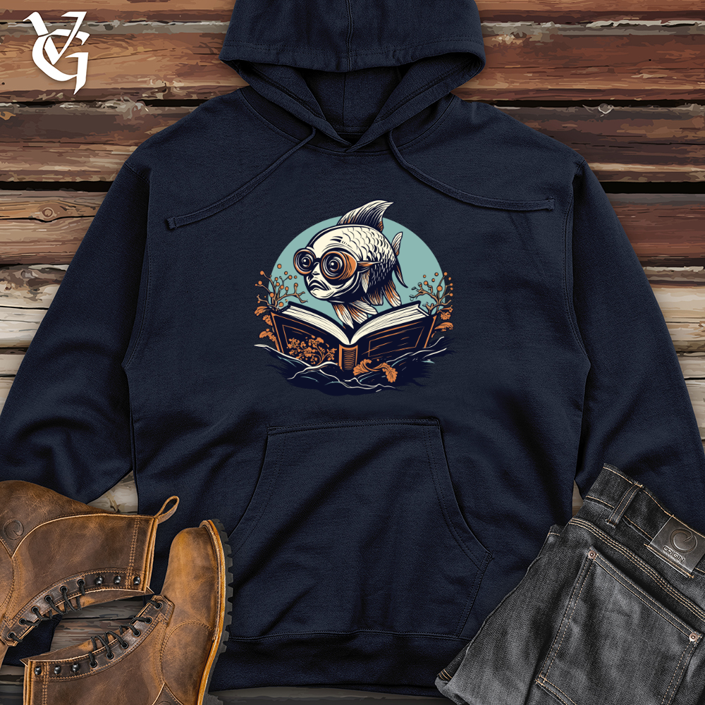 Viking Goods Deep Sea Bookworm Midweight Hooded Sweatshirt Classic Navy / L