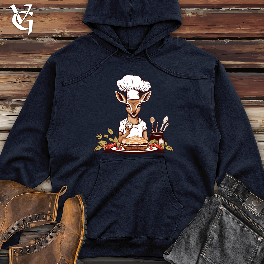 Viking Goods Deer Pastry Chef Midweight Hooded Sweatshirt Classic Navy / L