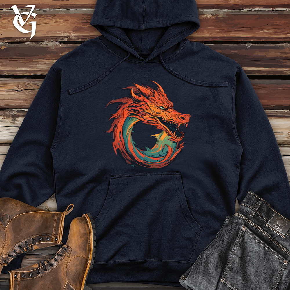 Viking Goods Dragon Whirlwind Fury Midweight Hooded Sweatshirt Classic Navy / L