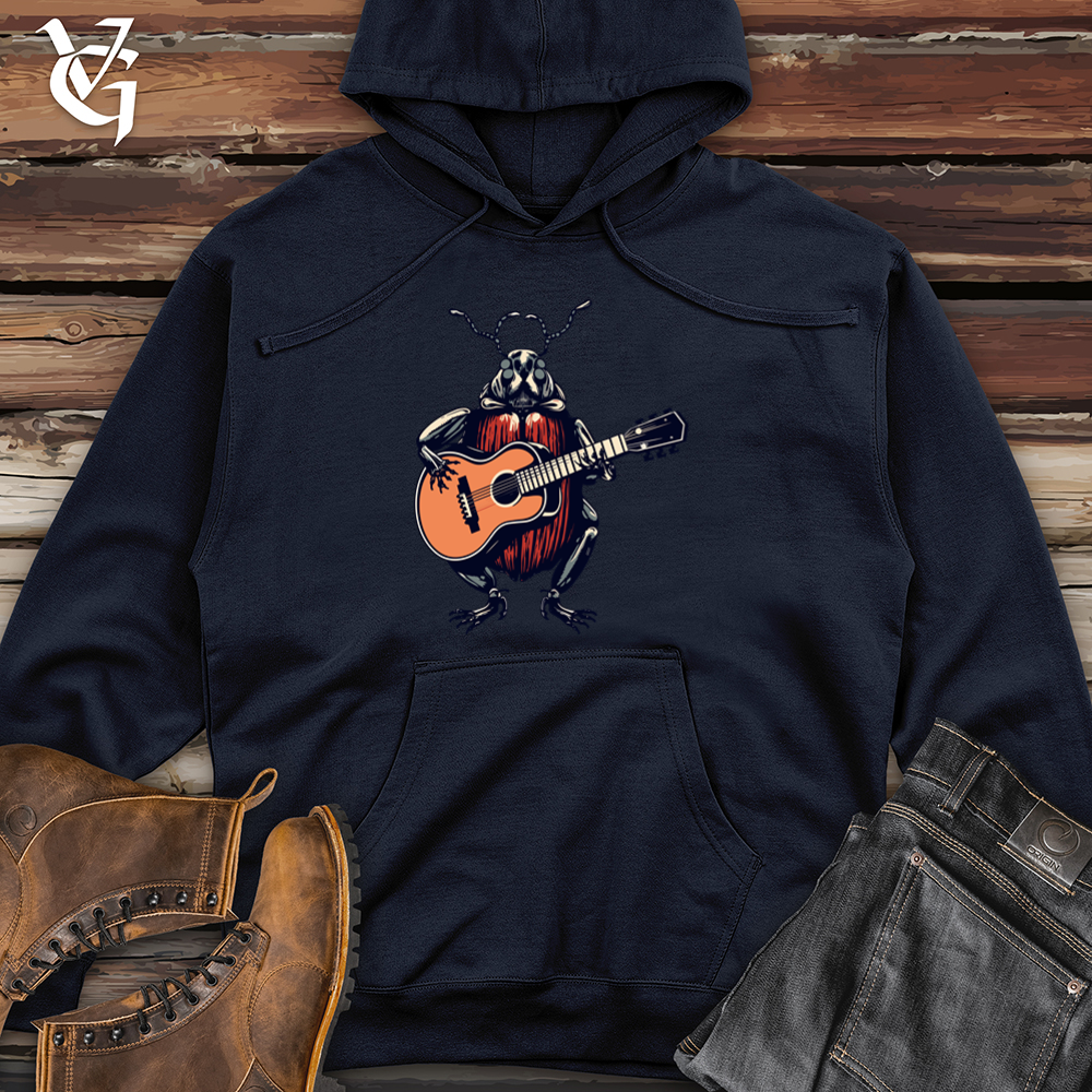 Viking Goods Dung Beetle Guitar Tunes Midweight Hooded Sweatshirt Classic Navy / L