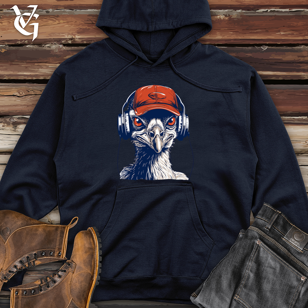 Viking Goods Emu Headphone Bumping Midweight Hooded Sweatshirt Classic Navy / L