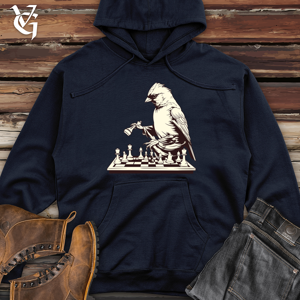Viking Goods Finch Feathered Chess Midweight Hooded Sweatshirt Classic Navy / L