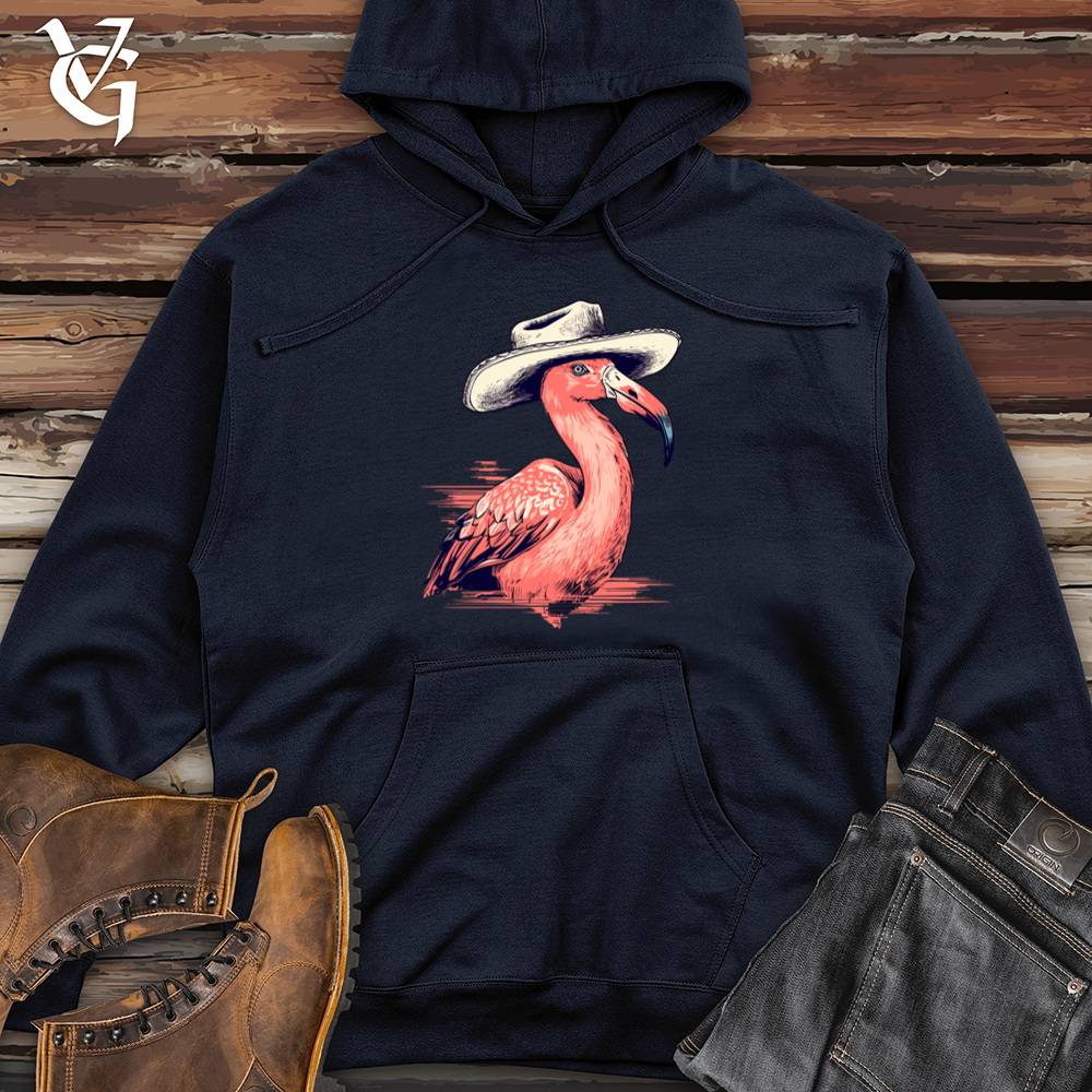 Viking Goods Flamingo Tropical Trek Cowboy Cap Midweight Hooded Sweatshirt Classic Navy / L
