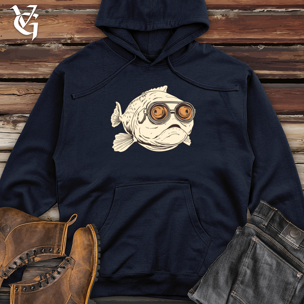 Viking Goods Flighty Blobfish Aviator Midweight Hooded Sweatshirt Classic Navy / L