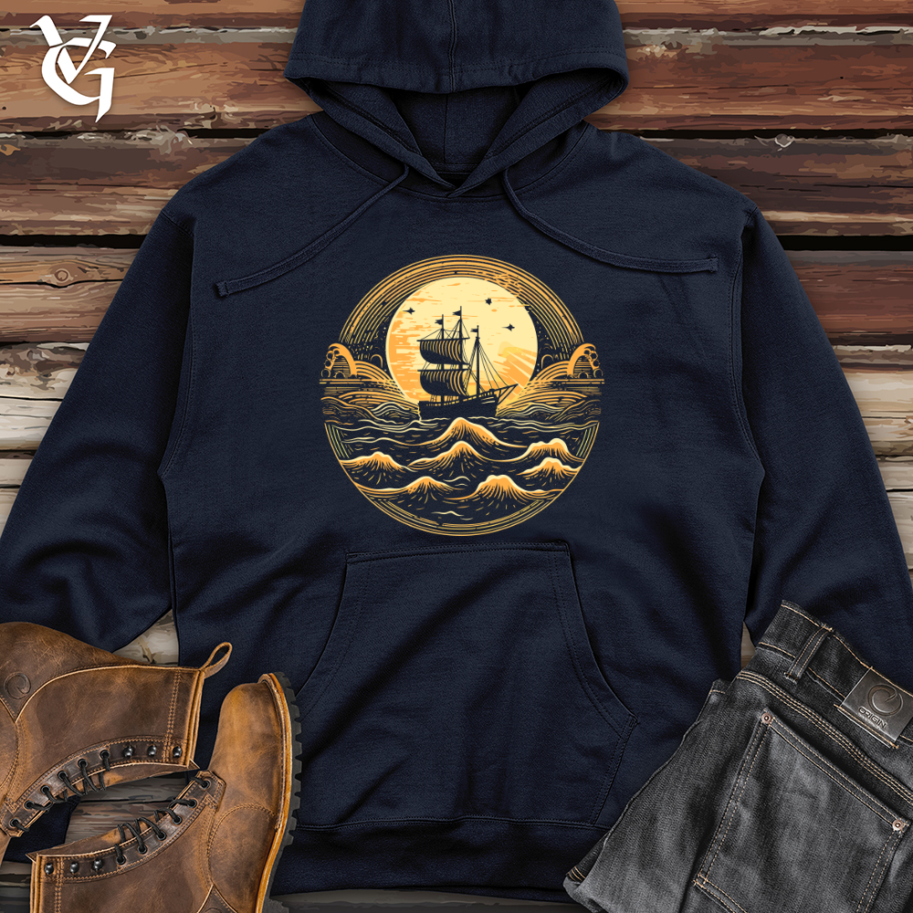 Viking Goods Galleon Moonlit Voyage Midweight Hooded Sweatshirt Classic Navy / L