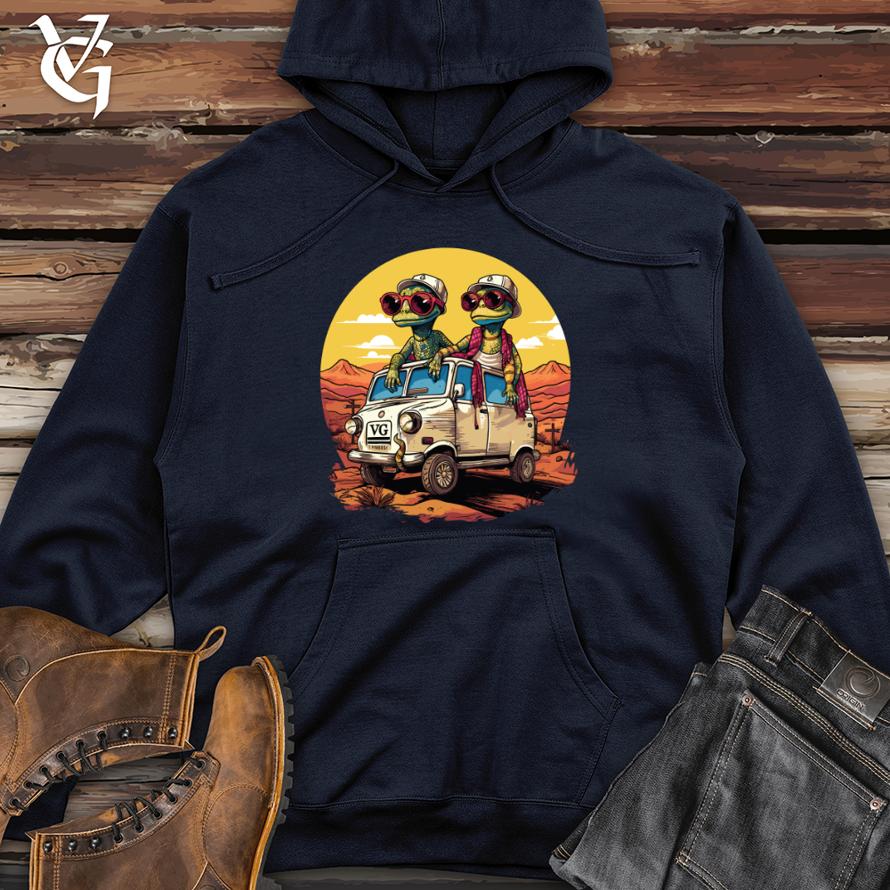 Viking Goods Geckos Roadtrip Adventure Midweight Hooded Sweatshirt Classic Navy / L