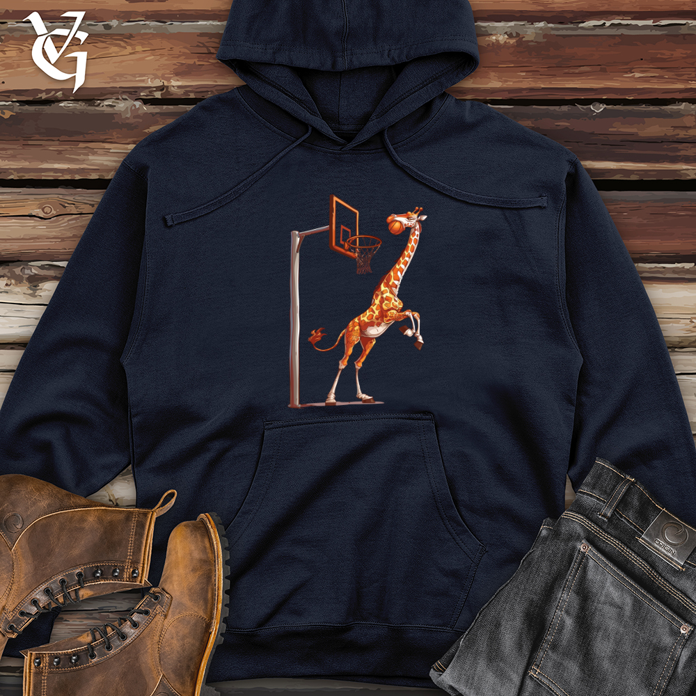 Viking Goods Giraffe Hoops Slam Midweight Hooded Sweatshirt Classic Navy / L