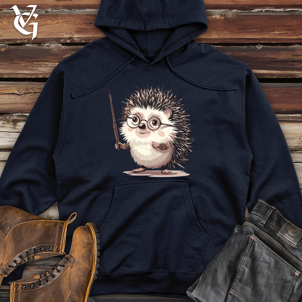 Viking Goods Hedgehog Wizard Whimsy Midweight Hooded Sweatshirt Classic Navy / L