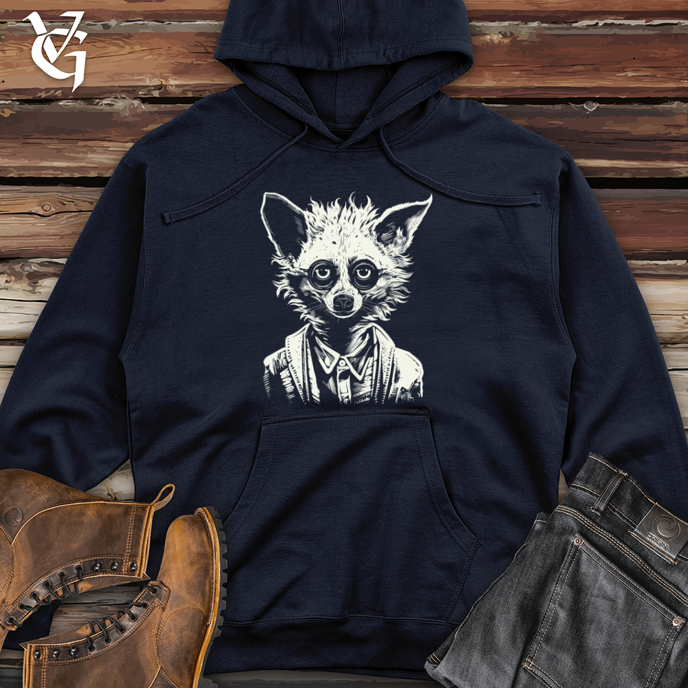 Viking Goods Hipster Lemur Look Midweight Hooded Sweatshirt Classic Navy / L