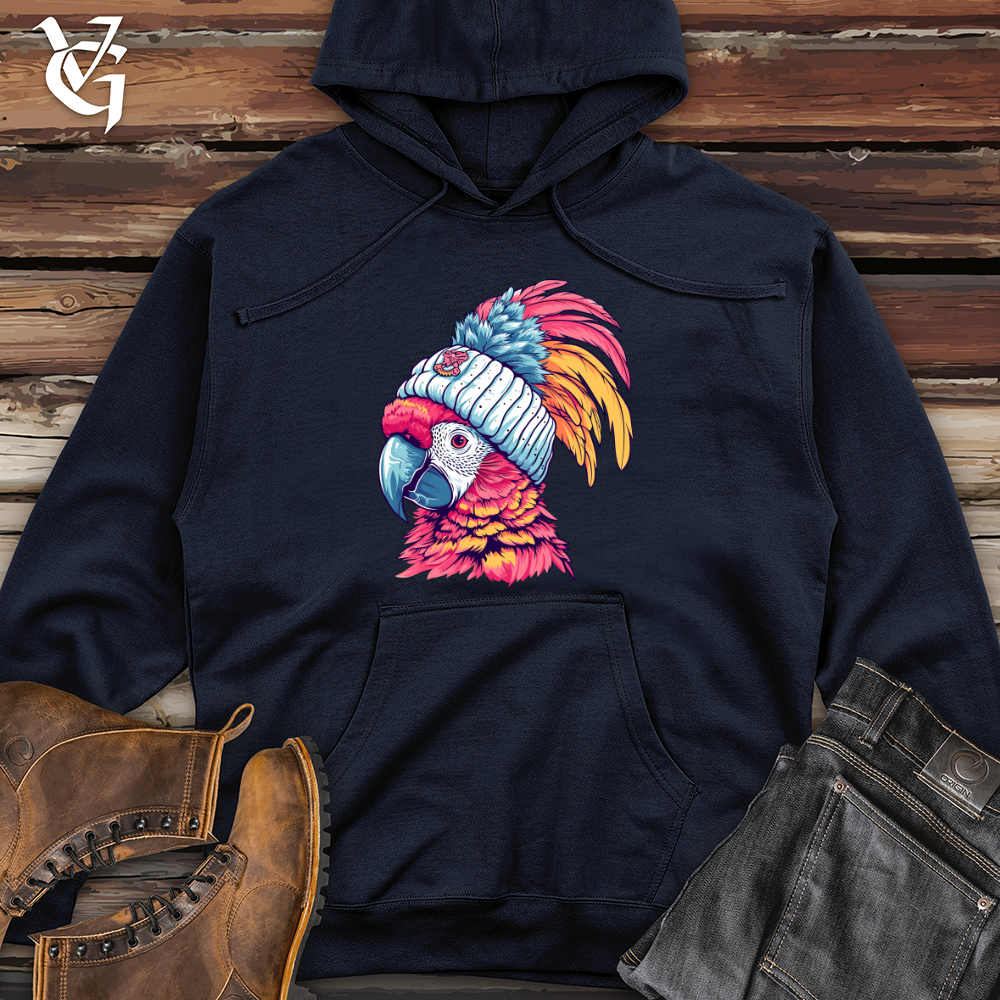 Viking Goods Macaw Winter Fashion Midweight Hooded Sweatshirt Classic Navy / L
