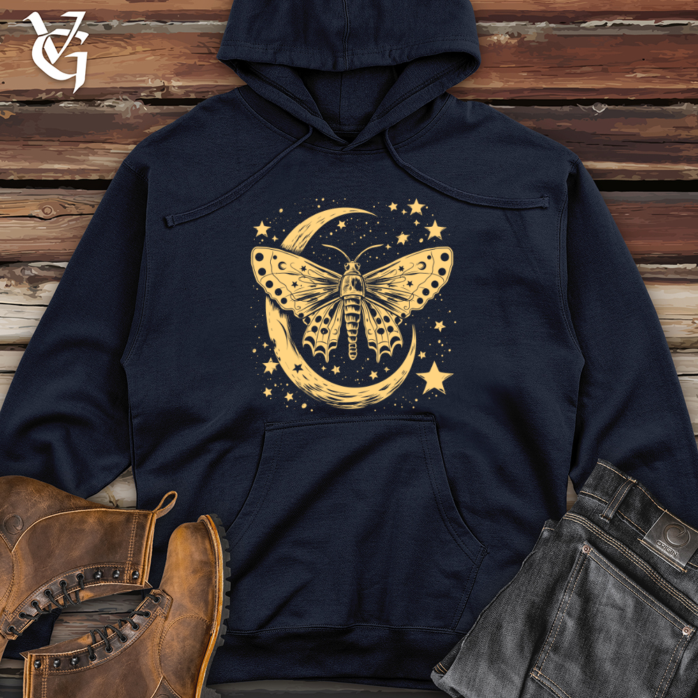 Viking Goods Moth Lunar Dreams Midweight Hooded Sweatshirt Classic Navy / L