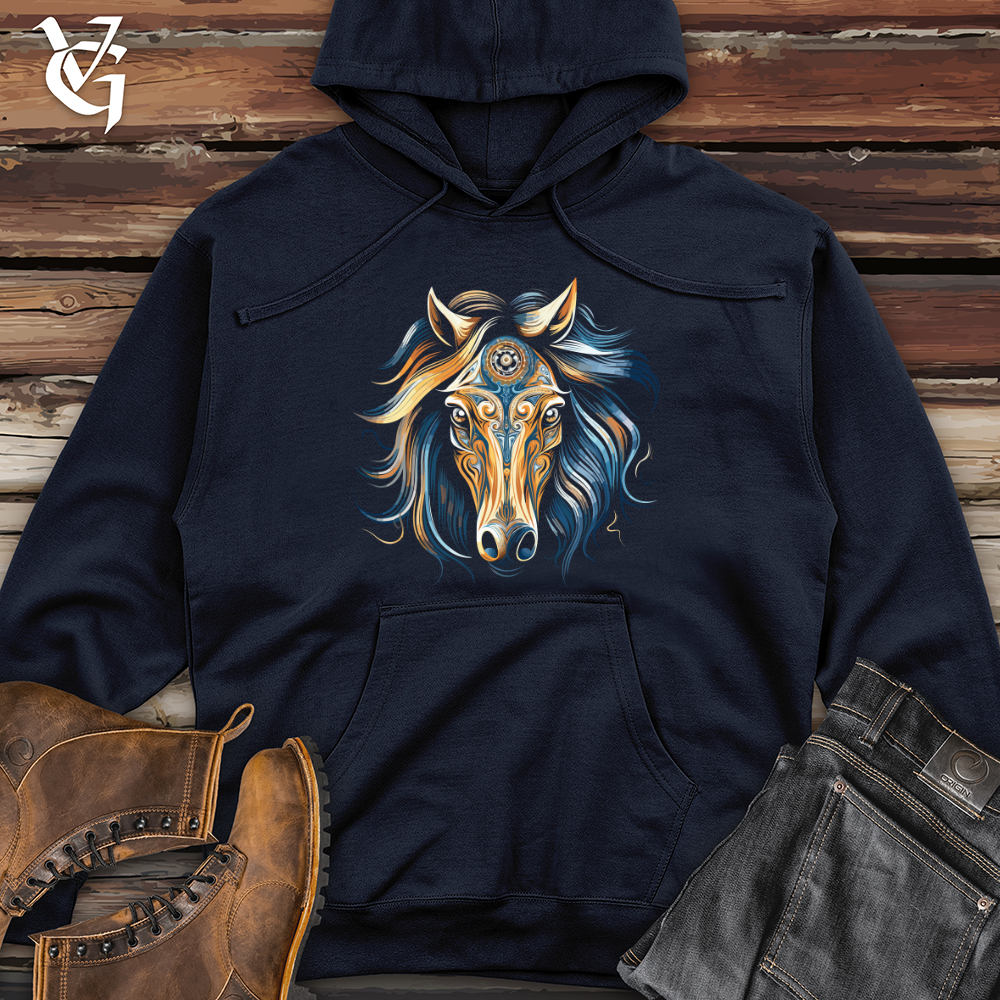 Viking Goods Mystical Equine Vision Midweight Hooded Sweatshirt Classic Navy / L