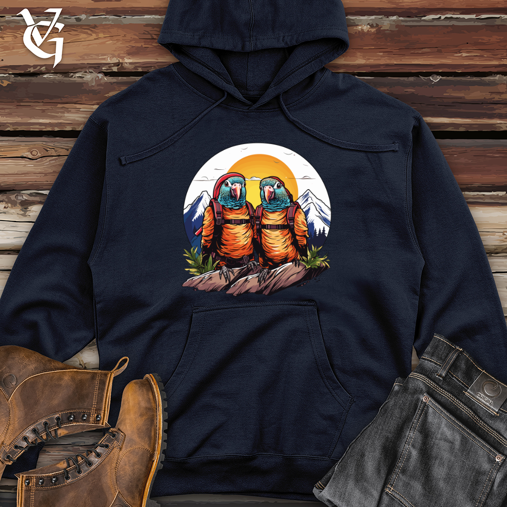 Viking Goods Parrot Hikers Adventure Midweight Hooded Sweatshirt Classic Navy / L