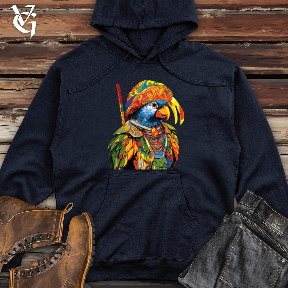 Viking Goods Parrot Warrior Splendor Midweight Hooded Sweatshirt Classic Navy / L