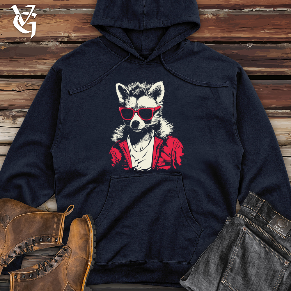 Viking Goods Raccoon Retro Midweight Hooded Sweatshirt Classic Navy / L