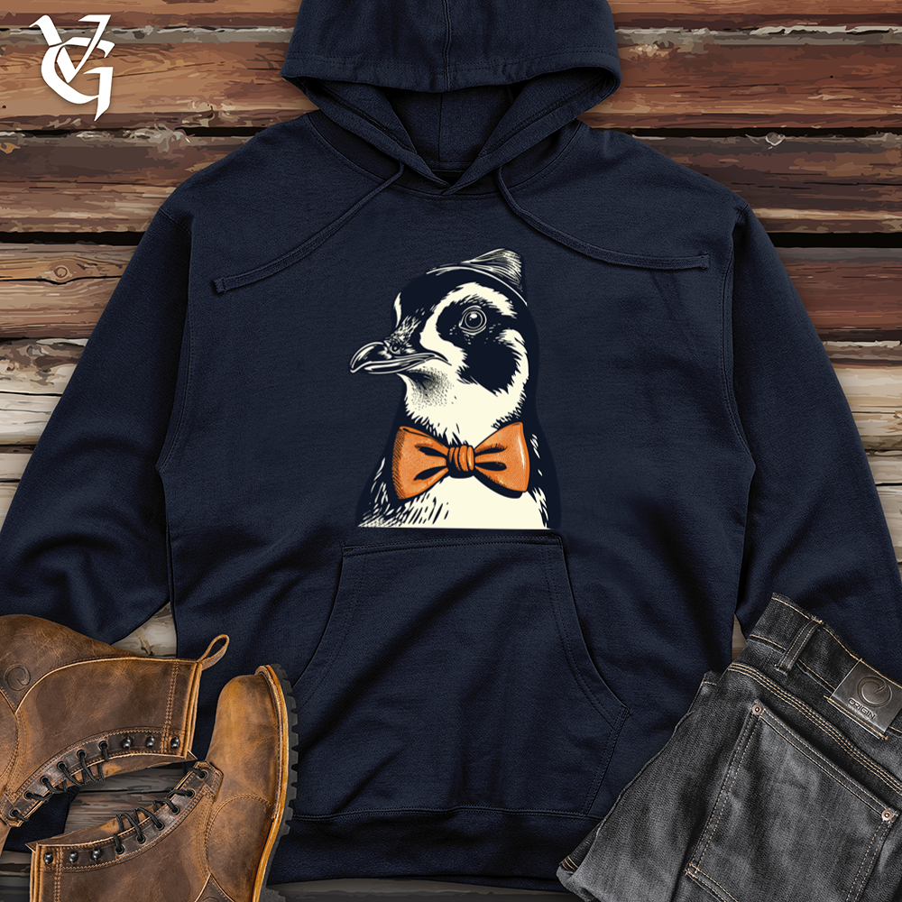 Viking Goods Retro Bow Tie Penguin Midweight Hooded Sweatshirt Classic Navy / L