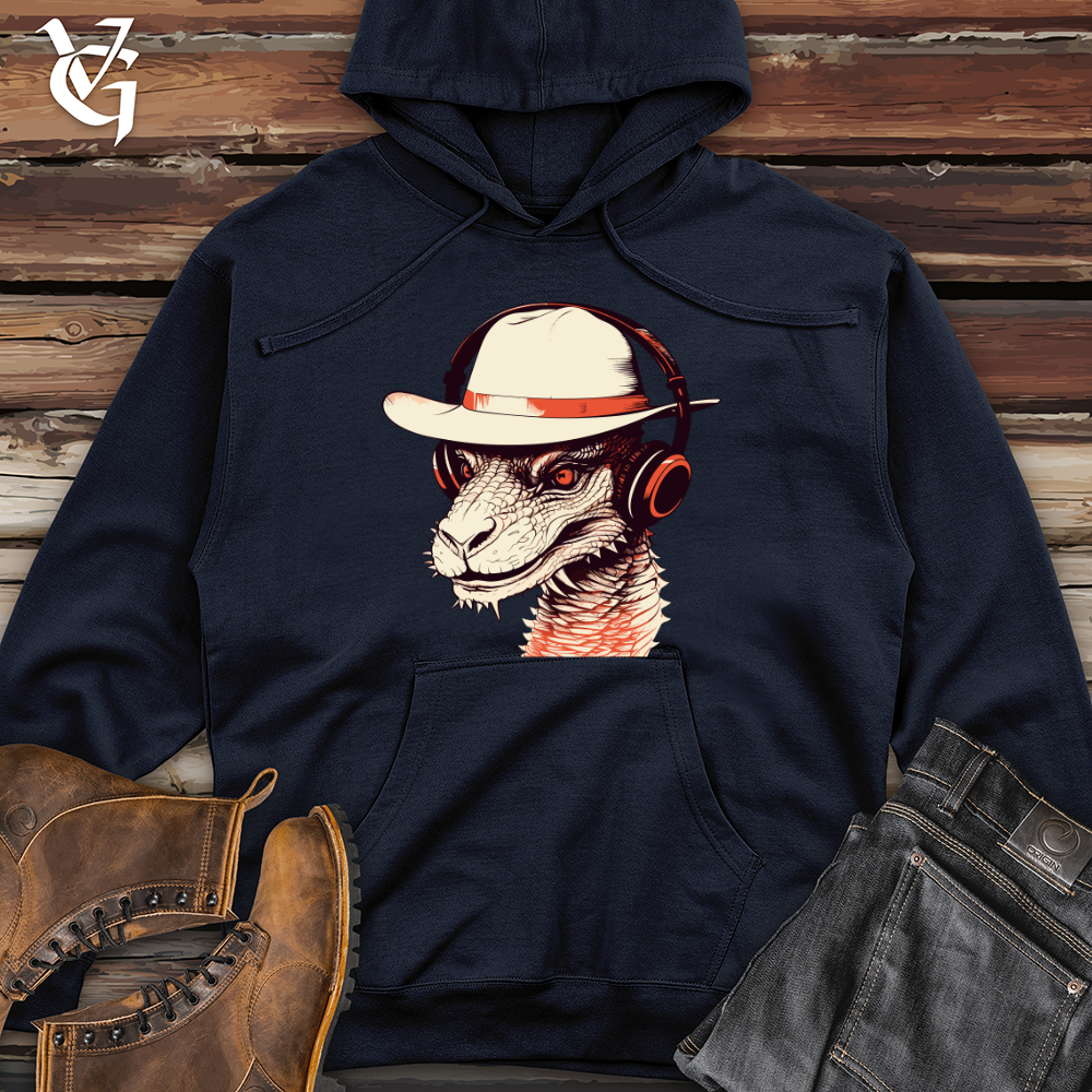 Viking Goods Retro Groove Wyvern Midweight Hooded Sweatshirt Classic Navy / L