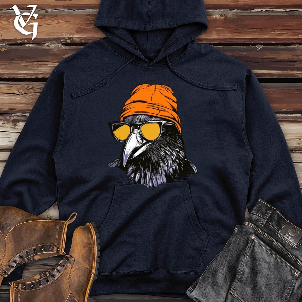 Viking Goods Retro Raven Shades Midweight Hooded Sweatshirt Classic Navy / L