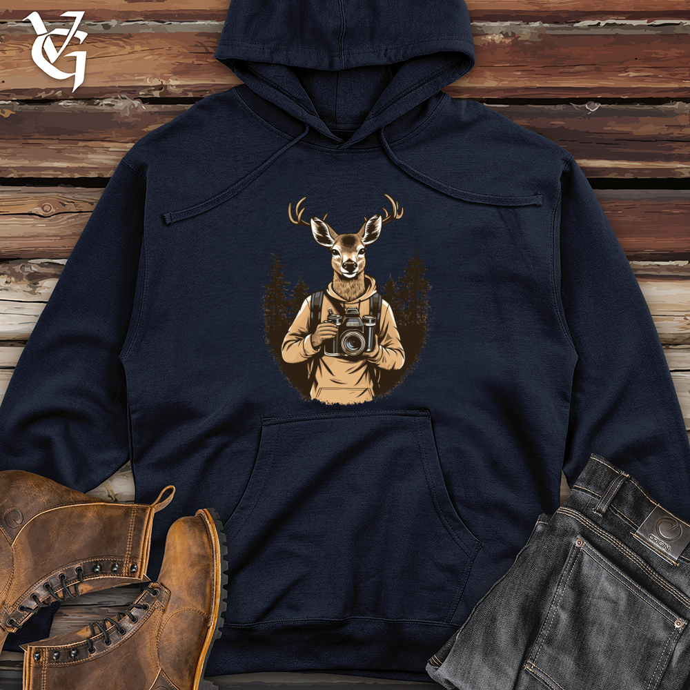 Viking Goods Snapshot Stag Shutterbug Midweight Hooded Sweatshirt Classic Navy / L