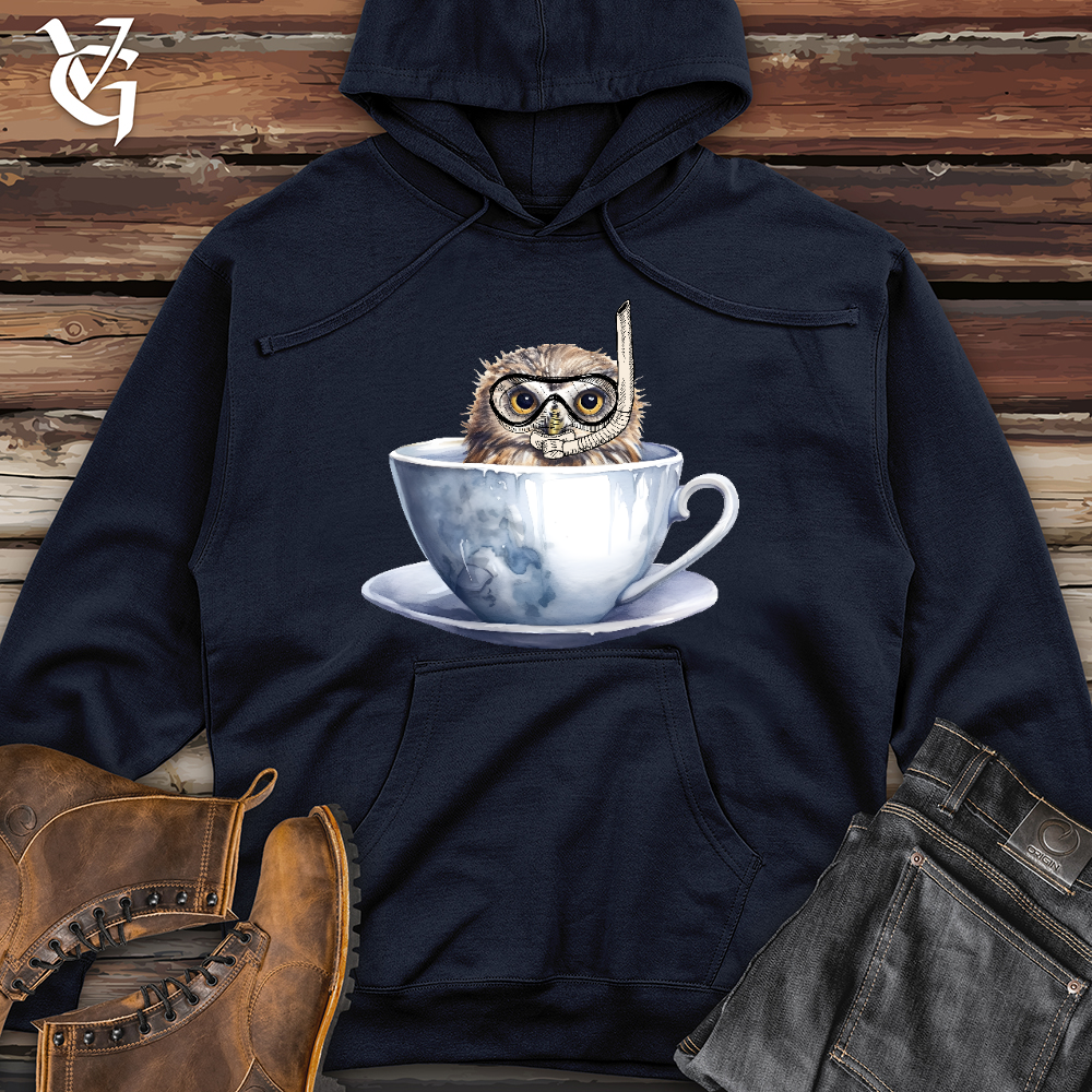 Viking Goods Snorkeling Owl Midweight Hooded Sweatshirt Classic Navy / L