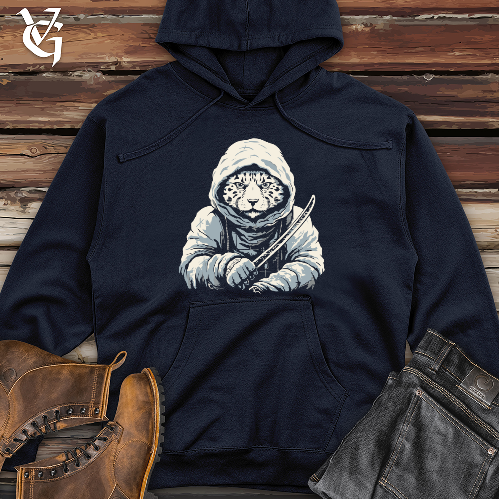 Viking Goods Snow Leopard Samurai Midweight Hooded Sweatshirt Classic Navy / L