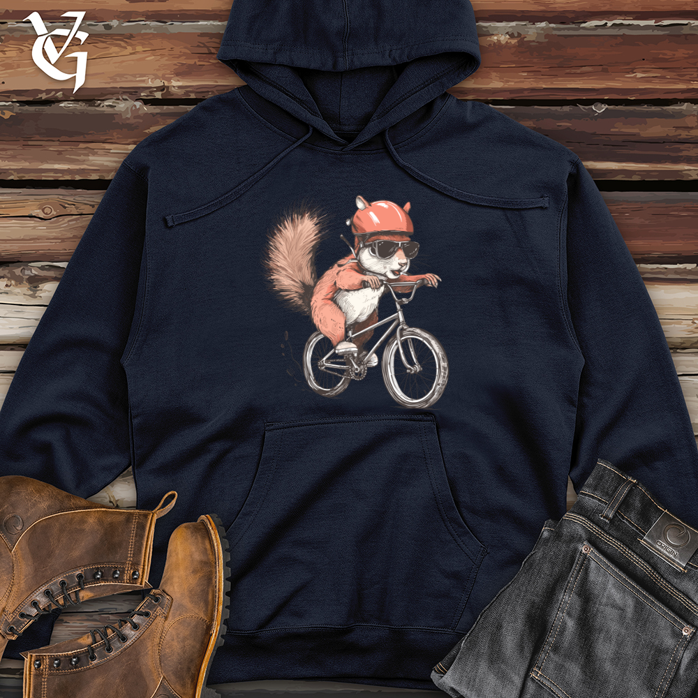 Viking Goods Squirrel Cycling Adventure Midweight Hooded Sweatshirt Classic Navy / L