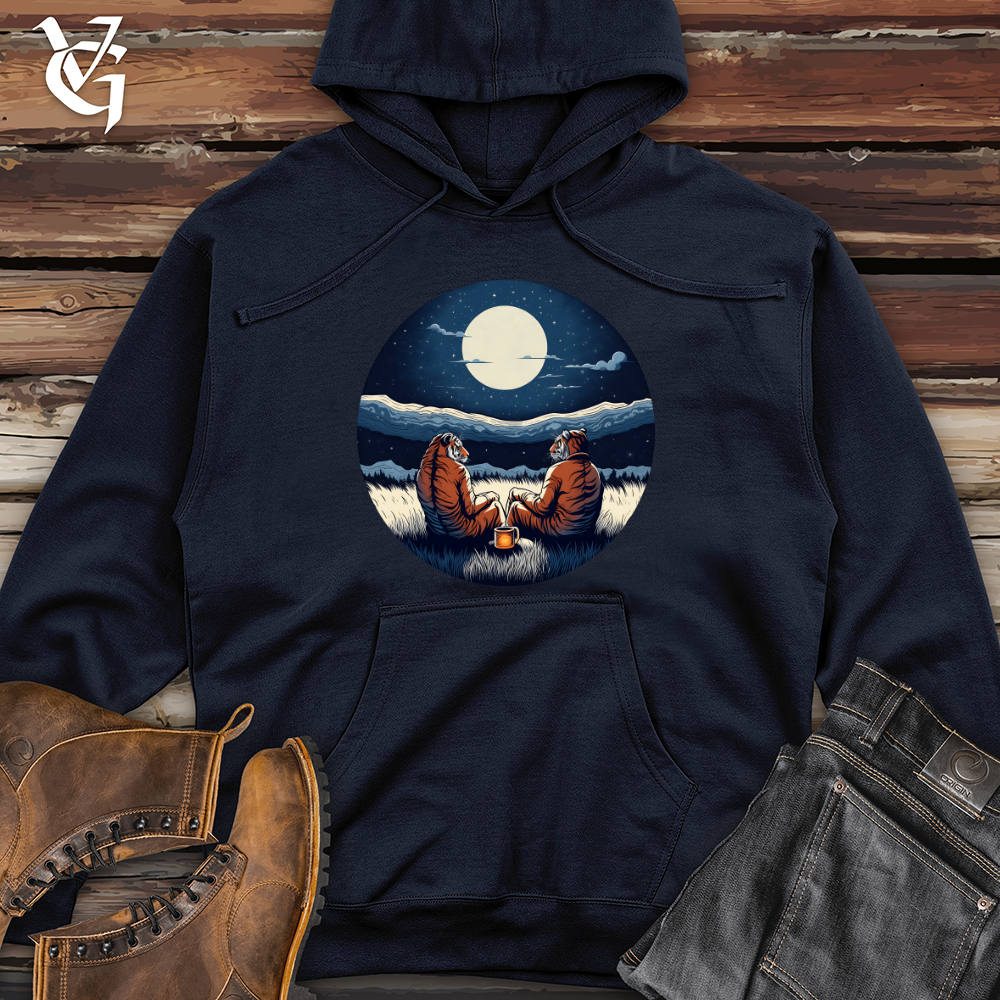 Viking Goods Tigers Moonlight Serenity Midweight Hooded Sweatshirt Classic Navy / L