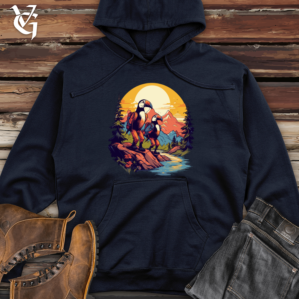 Viking Goods Toucans Hiking Adventure Midweight Hooded Sweatshirt Classic Navy / L