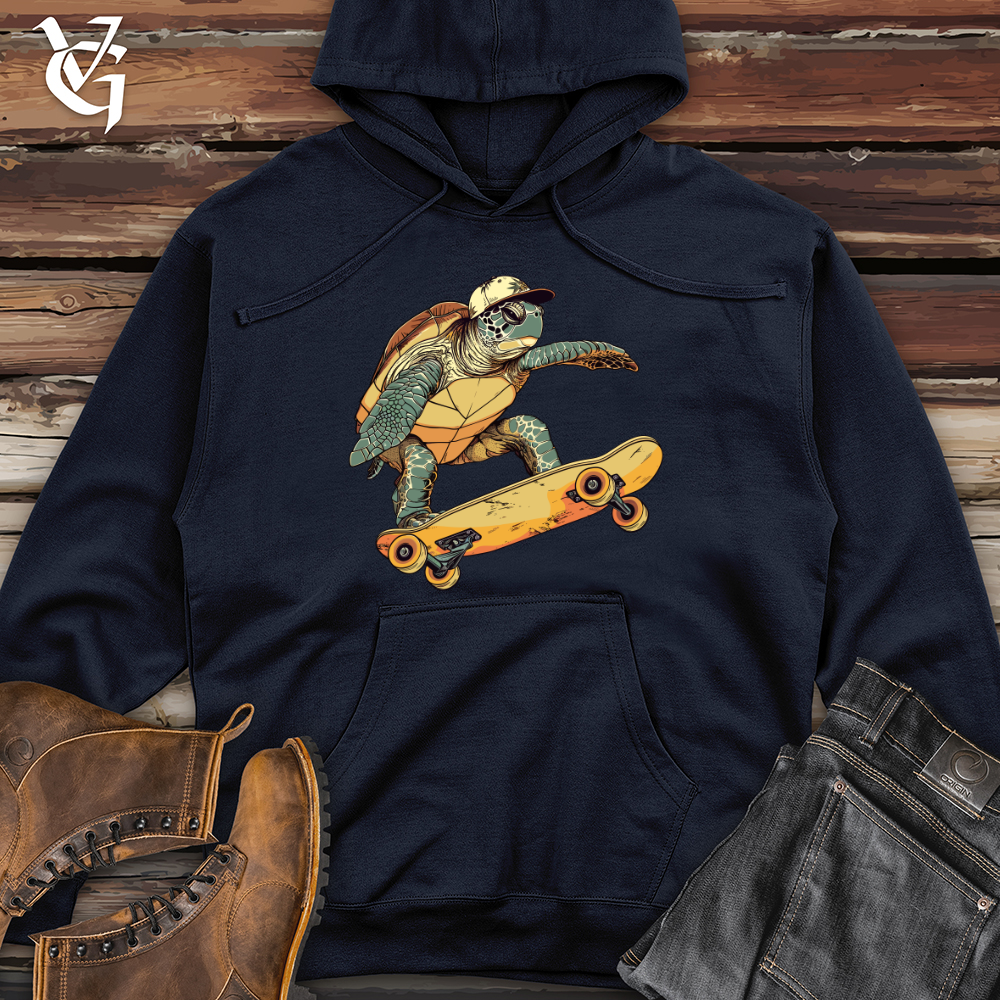 Viking Goods Turtle Skateboarder Groove Midweight Hooded Sweatshirt Classic Navy / L