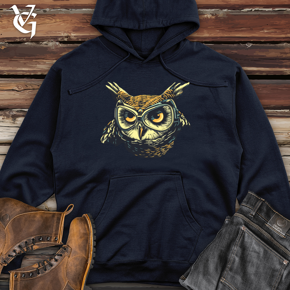 Viking Goods Vintage Dive Owl Midweight Hooded Sweatshirt Classic Navy / L