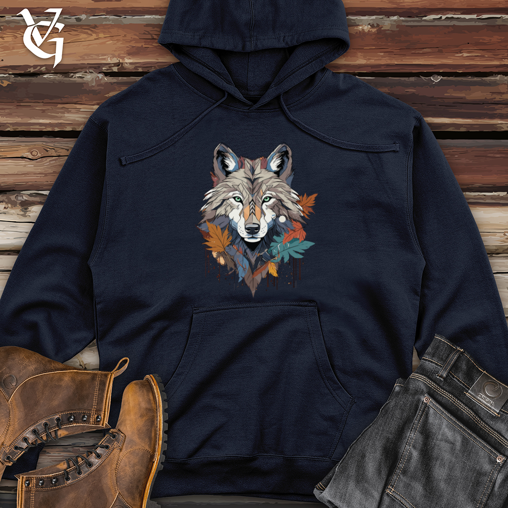 Viking Goods Wolf Autumn Spirit Midweight Hooded Sweatshirt Classic Navy / L