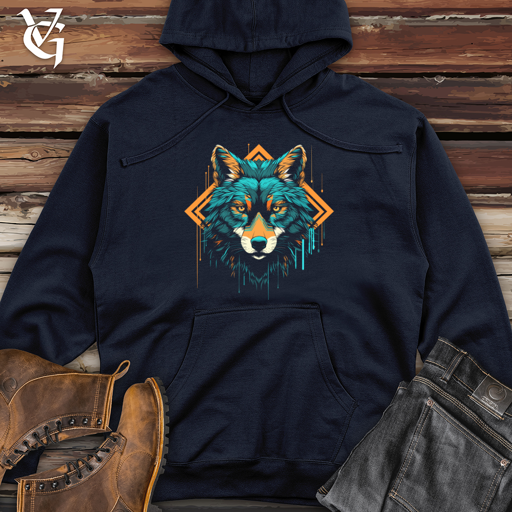 Viking Goods Wolf Geometric Gaze Midweight Hooded Sweatshirt Classic Navy / L