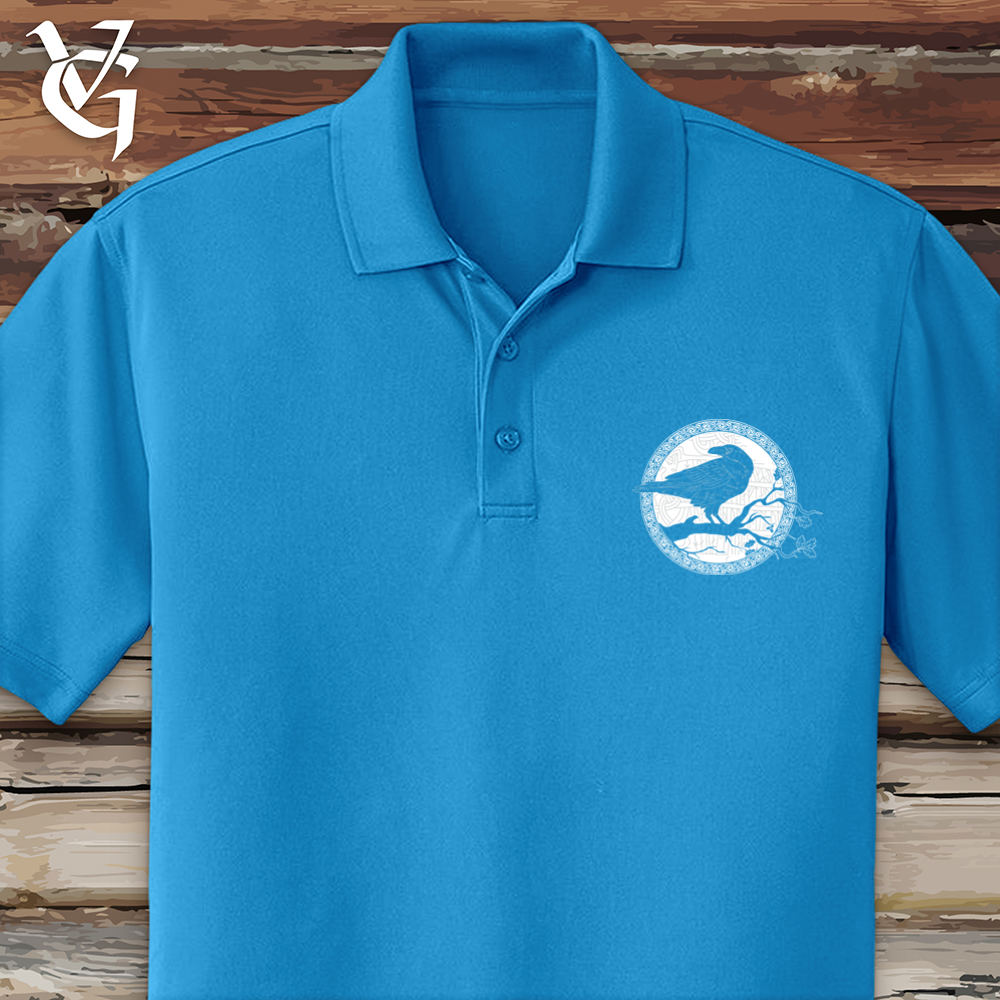 Viking Goods White Winter Raven Polo Coastal Blue / L