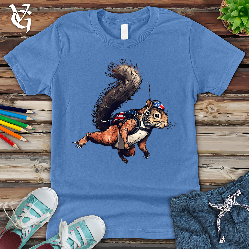 Viking Goods American Skydiving Squirrel Youth Tee Columbia Blue / L