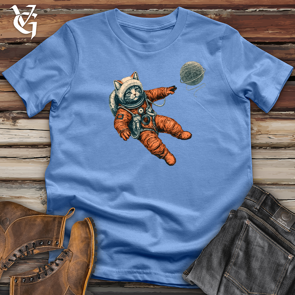 Viking Goods Astronaut Kitty Cotton Tee Columbia Blue / L