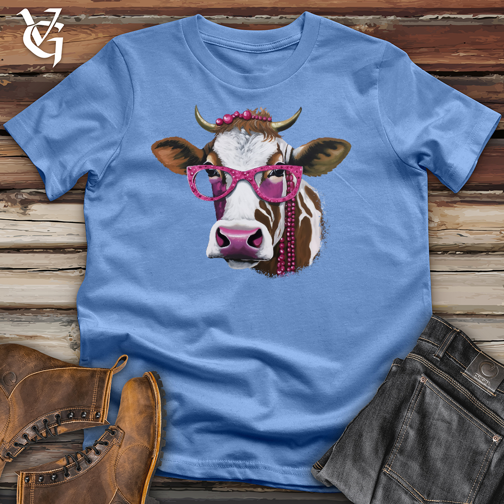 Viking Goods Auntie Cow Cotton Tee Columbia Blue / L