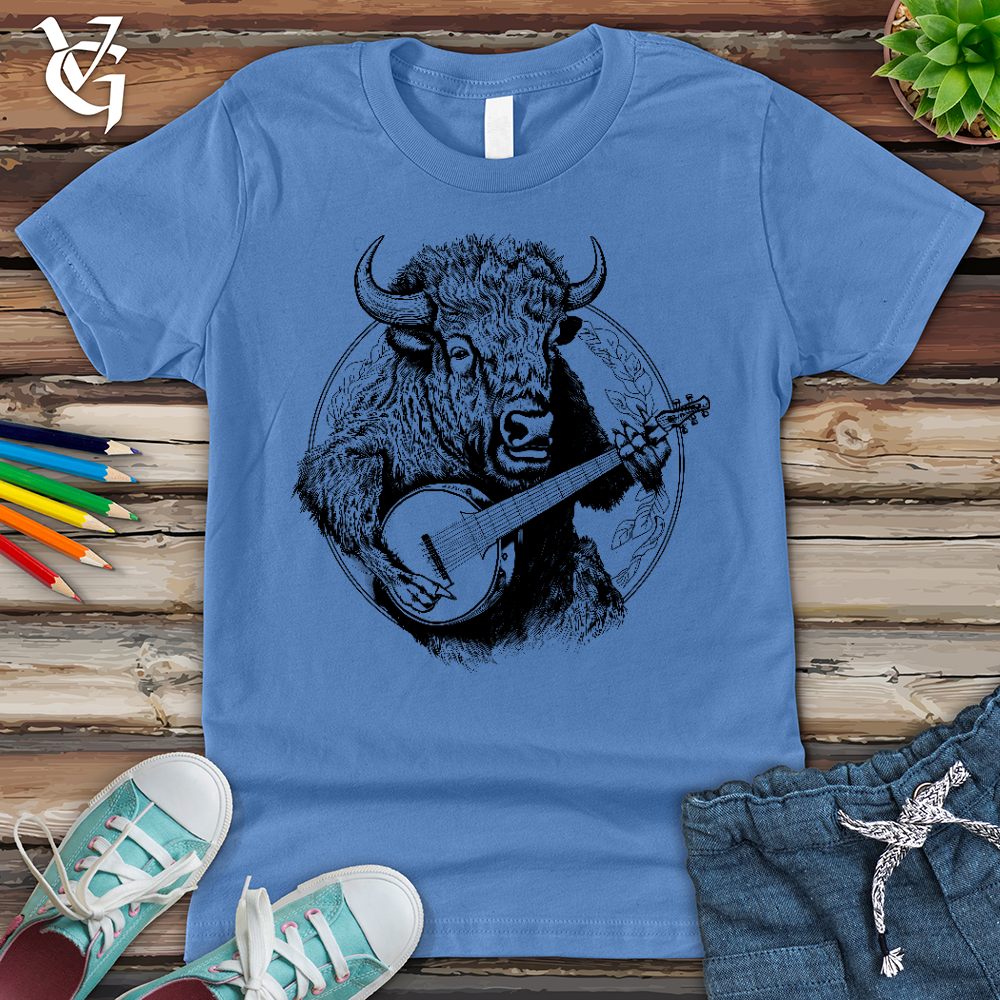 Viking Goods Banjo Bison Youth Tee Columbia Blue / L