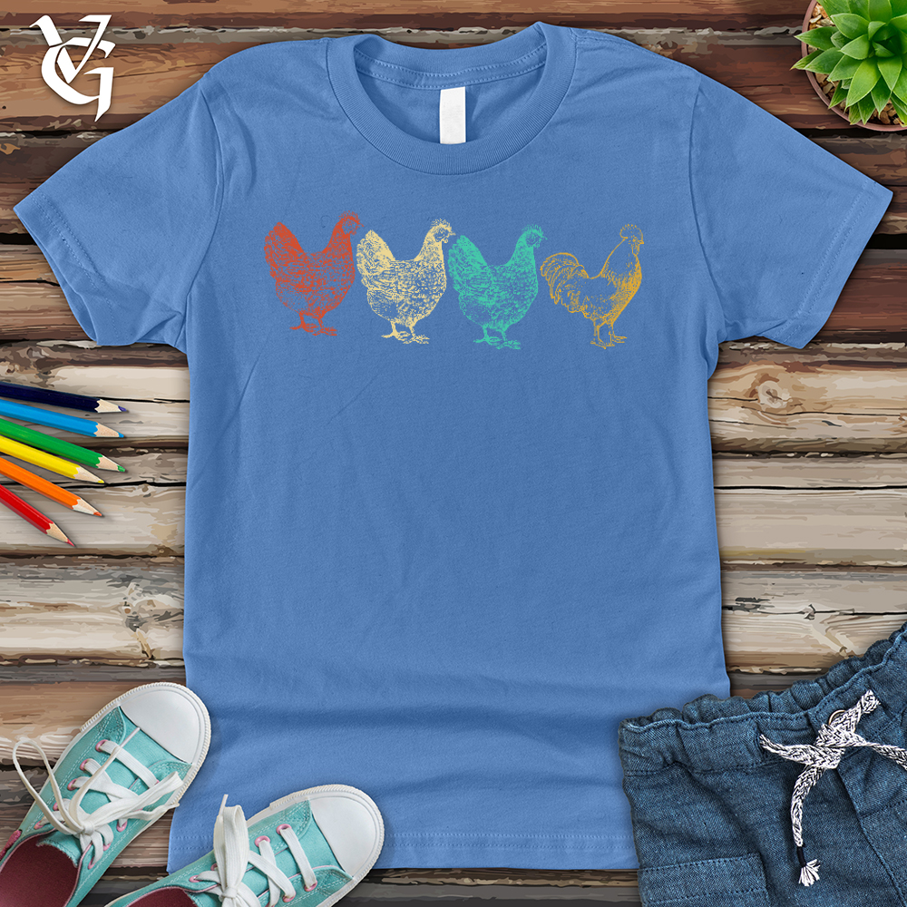 Viking Goods Chicken Scene Youth Tee Columbia Blue / L