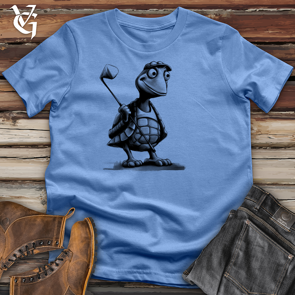 Viking Goods Gone Golfing Turtle Cotton Tee Columbia Blue / L