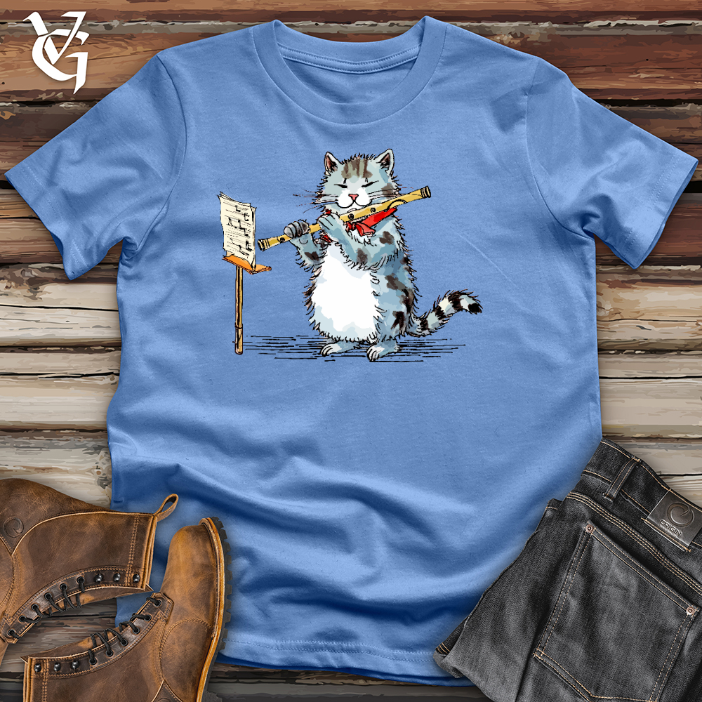 Viking Goods Musical Cat Cotton Tee Columbia Blue / L