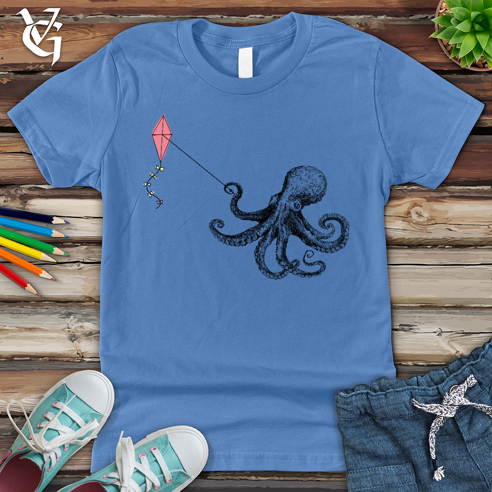 Viking Goods Octopus Flying Kyte Youth Tee Columbia Blue / L