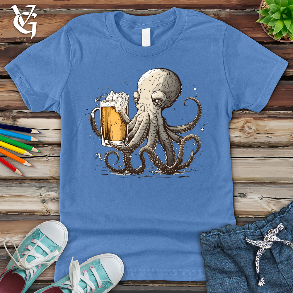 Viking Goods Octopus Happy Hour Youth Tee Columbia Blue / L