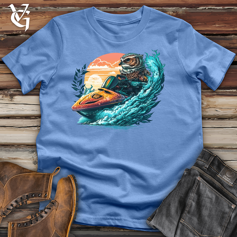 Viking Goods Owl Jet Ski Cotton Tee Columbia Blue / L