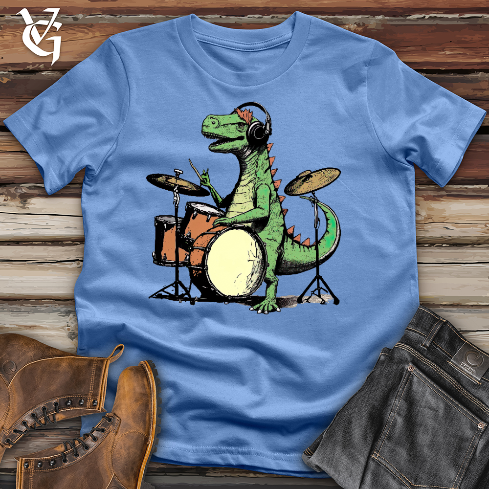 Viking Goods Rock And Roll Dino Cotton Tee Columbia Blue / L