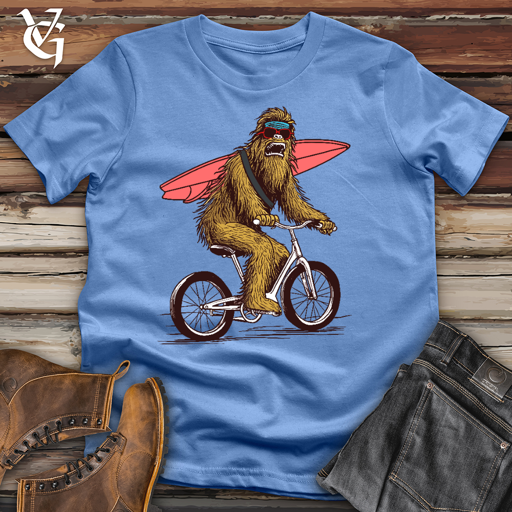 Viking Goods Sasquatch Surfer Bike Cotton Tee Columbia Blue / L