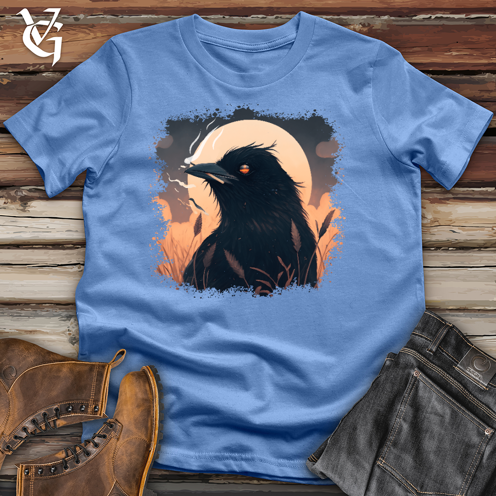Viking Goods Smoking Raven Cotton Tee Columbia Blue / L