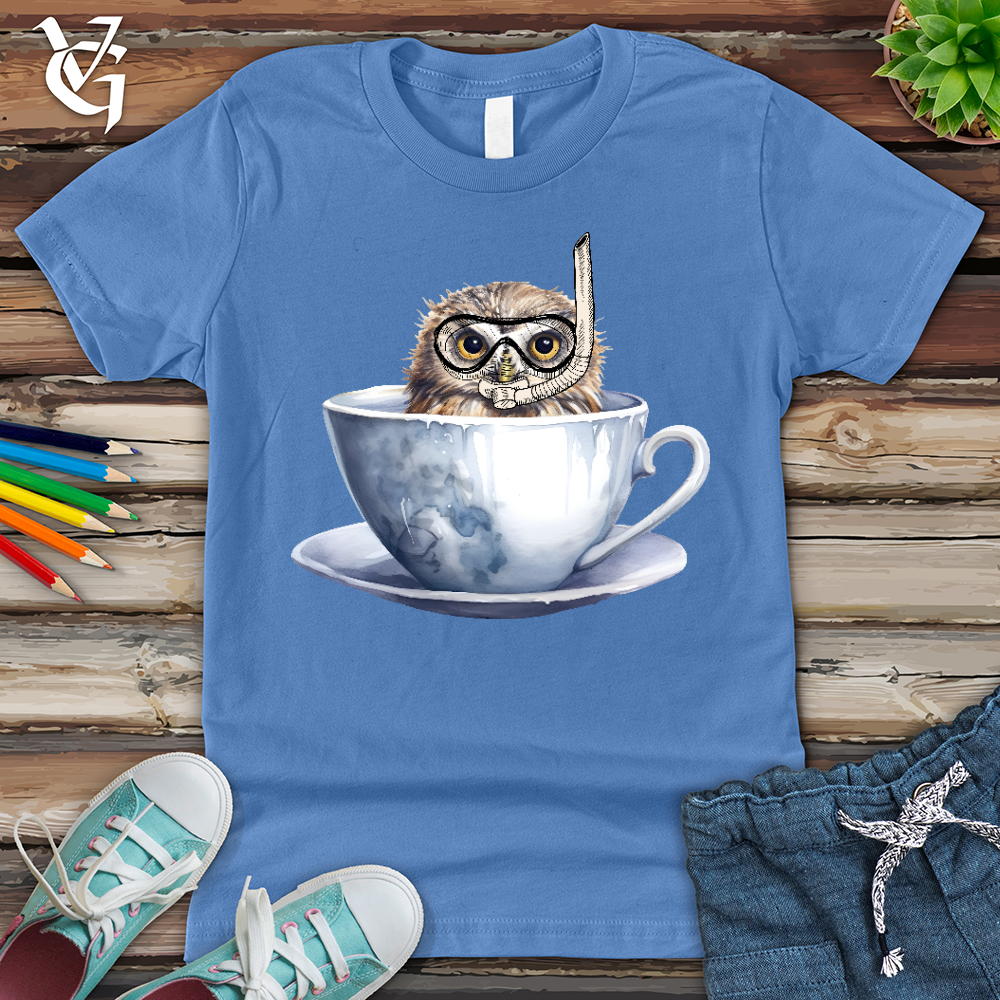 Viking Goods Snorkeling Owl Youth Tee Columbia Blue / L