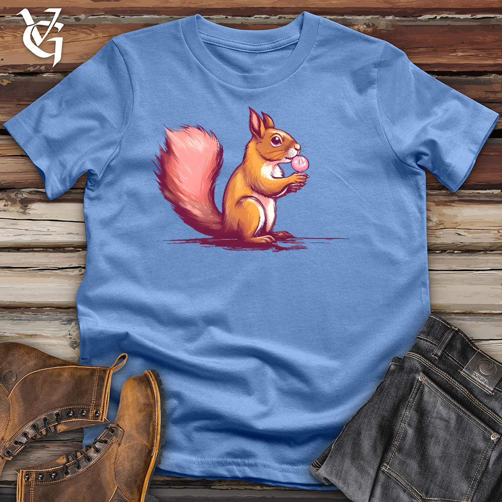 Viking Goods Squirrel Blowing Bubbles with Bubble Gum Cotton Tee Columbia Blue / L