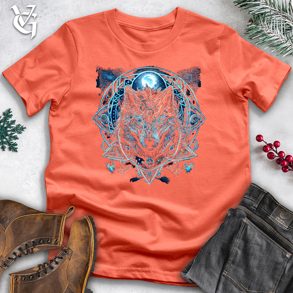 Viking Goods Celtic Fenrir Wolf Cotton Tee Coral / L