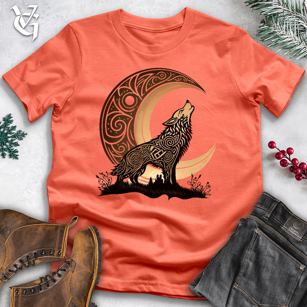 Viking Goods Celtic Wolf Cotton Tee Coral / L